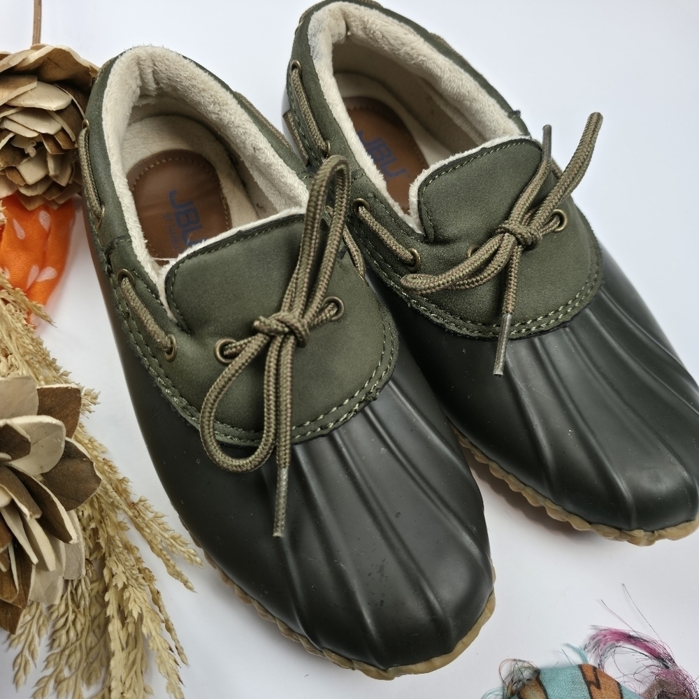 Jambu Womens Olive Rain Loafers Sz 7m